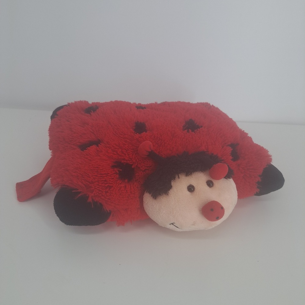 Pillow Pets Pee-Wees Ladybug Plush Red Black Spotted 11" Small Stuffed Toy